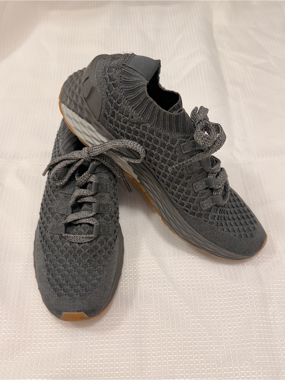 NOBULL Grey Knit Athletic Sneakers, women size 9, men size 7.5